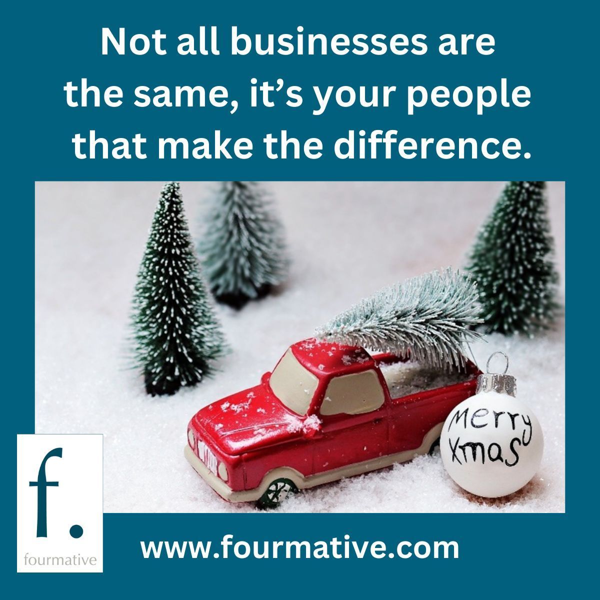 FourmativeL's tweet image. Not all businesses are the same, it's your people that make the difference.

Fourmative are an Automotive Consultancy and Training business with the underlying principle that still stands today – the desire to truly make a difference. 

Have a great Christmas one and all.