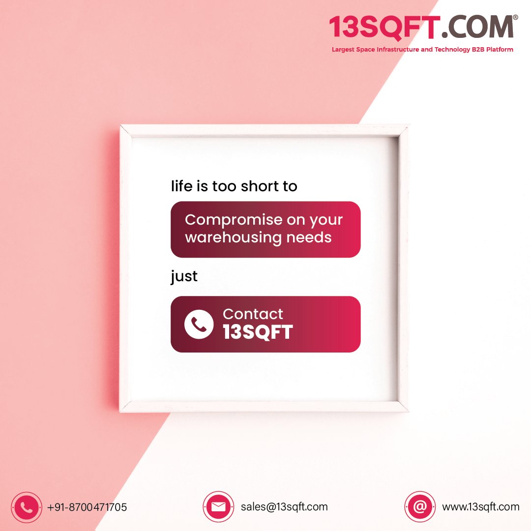 13SQFT (@13_sqft) on Twitter photo 13SQFT.com is Indiaβs first and largest B2B Digital Platform built especially for warehousing, logistics, and cold chain industries. It is a one-stop shop for all spaces, infrastructure, automation, and technology needs.
Contact us: +918700471705 | sales@13sqft.com 13SQFT.com is Indiaβs first and largest B2B Digital Platform built especially for warehousing, logistics, and cold chain industries. It is a one-stop shop for all spaces, infrastructure, automation, and technology needs.
Contact us: +918700471705 | sales@13sqft.com