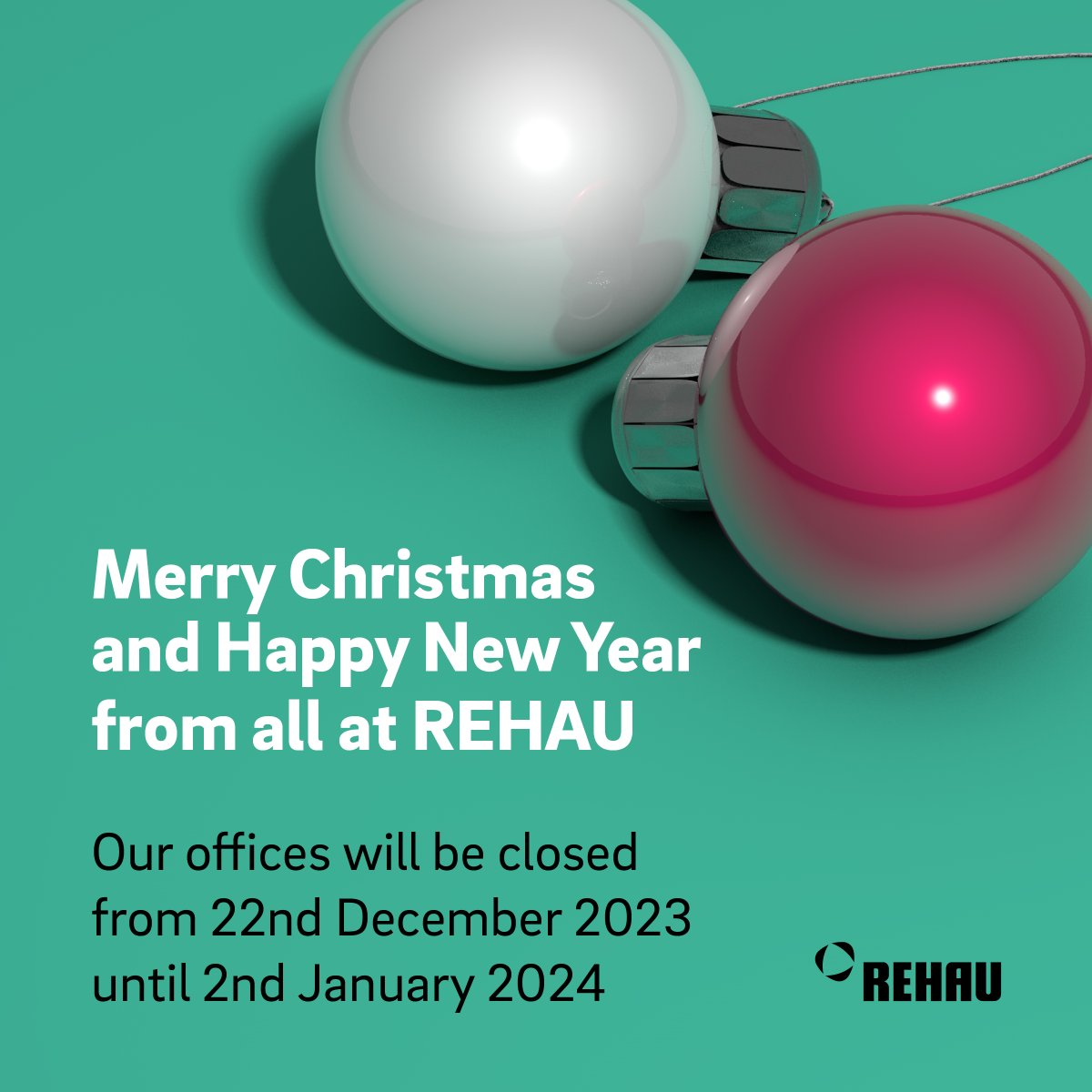 REHAU Building Solutions UK (@rehaurenewables) on Twitter photo Happy Holidays! 🎄 
Wishing all our partners and customers a very merry Christmas, we'll see you all in 2024!
#Christmas #HappyHolidays #Plumbing #Heating Happy Holidays! 🎄 
Wishing all our partners and customers a very merry Christmas, we'll see you all in 2024!
#Christmas #HappyHolidays #Plumbing #Heating