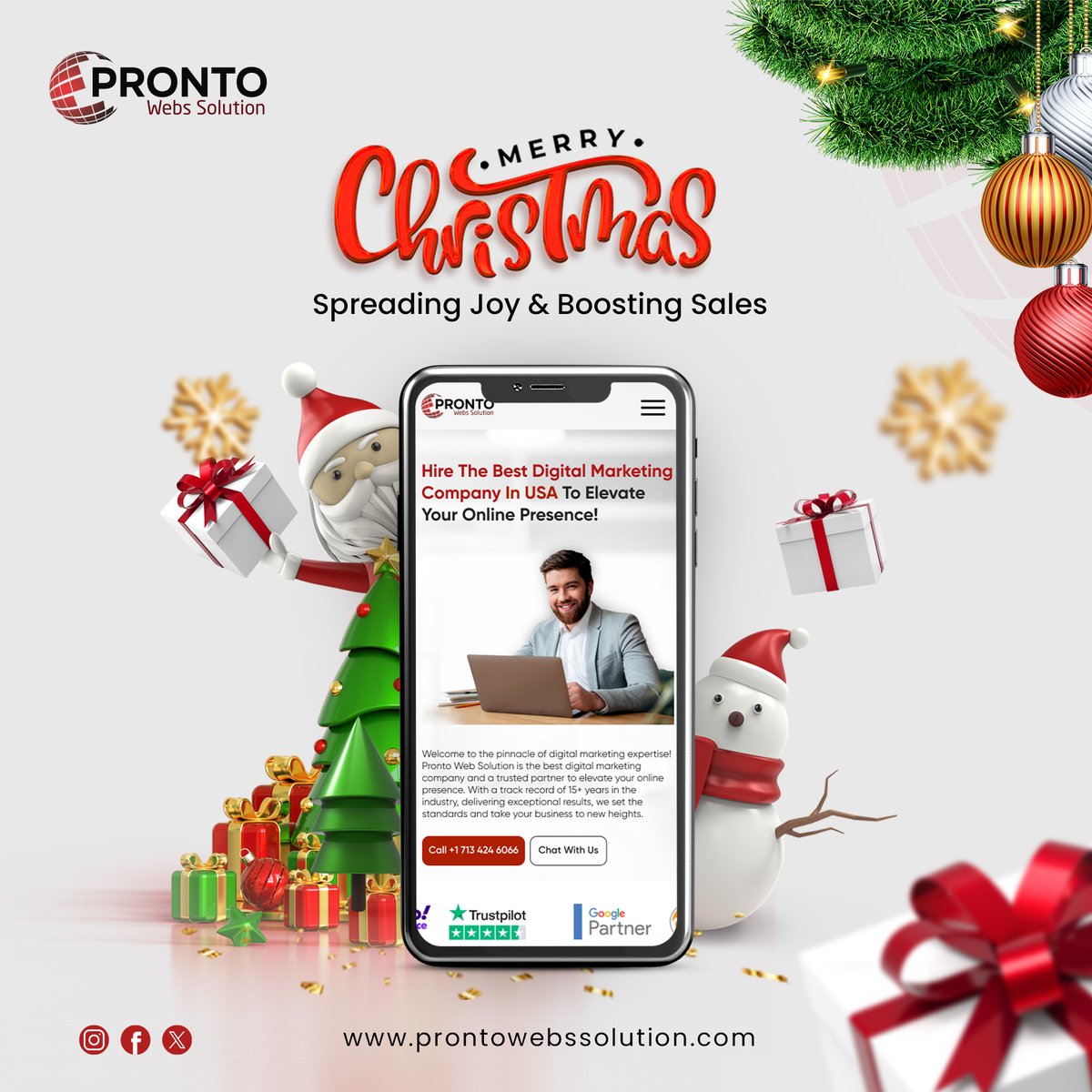 PWebsSolution's tweet image. Merry Christmas! Unwrap joy, and elevate sales—because every celebration deserves a sparkle of success!

#MerryChristmas #BoostSales #Joy #ProntoWebsSolutions