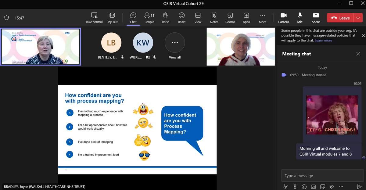 Last QI Training session of the year. #QSIR Virtual Merry Christmas All. <a href="/WalsallHcareNHS/">Walsall Healthcare</a> <a href="/JoyceBradley_QI/">Joyce Bradley</a>
