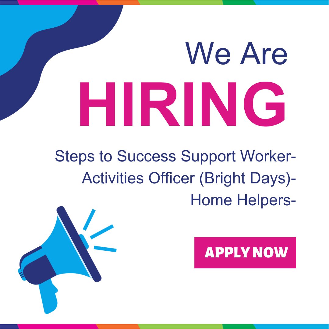 Come and join our team in 2024! 🌟

We are hiring Steps to Success Support Workers, Bright Days Activity Officer, and Home Helpers. Click the link to apply and to find out more - ageuk.org.uk/wiganborough/g…