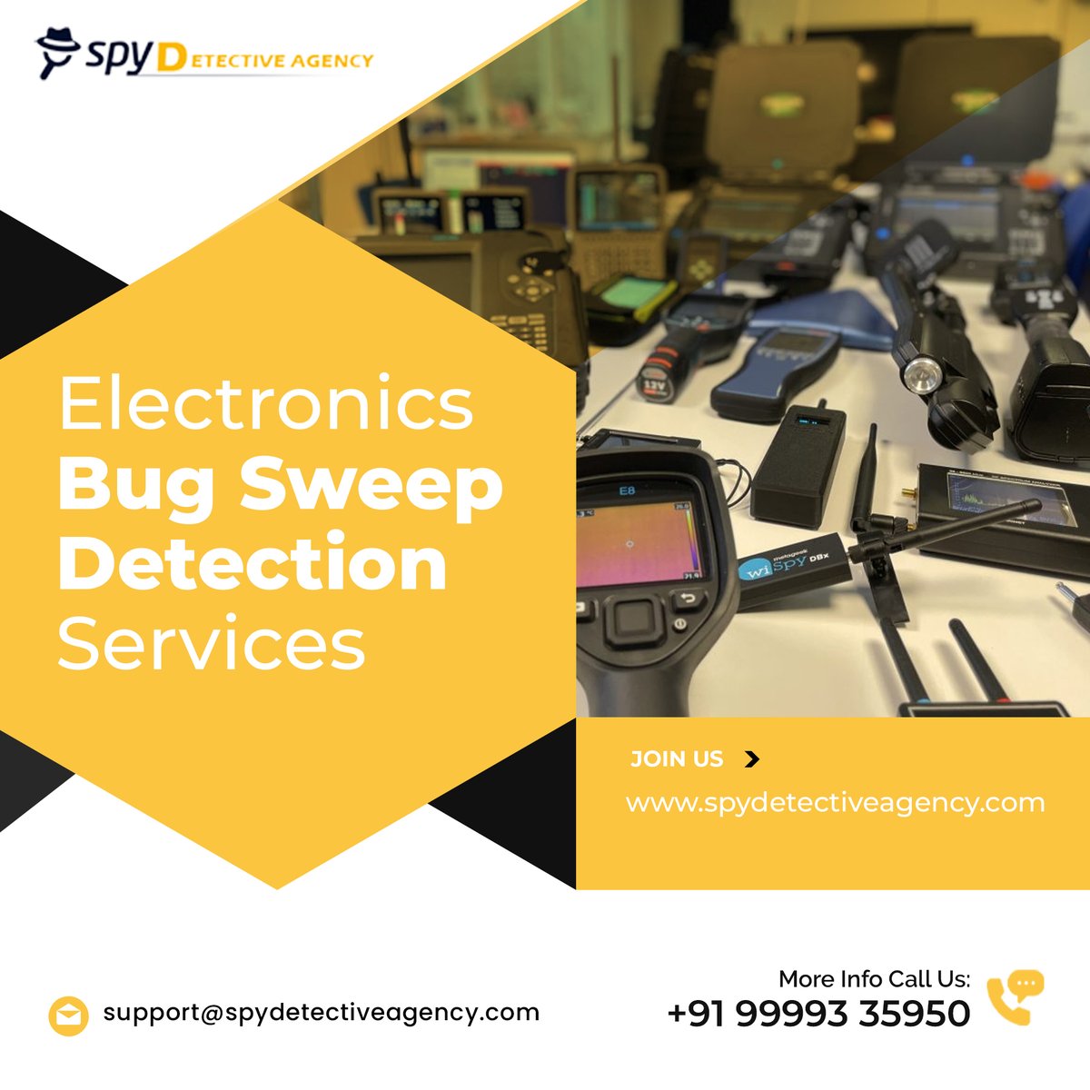 🕵️‍♂️🔍 Secure Your Space! 🔐✨ Introducing our top-notch Electronics Bug Sweep Detection Services – because privacy matters! 🛡️🔒 📞 Call: +91 999 933 5950 🌐 Visit: t.ly/mKCPz #BugSweep #TSCM #PrivacyProtection #SecuritySolutions #SPY