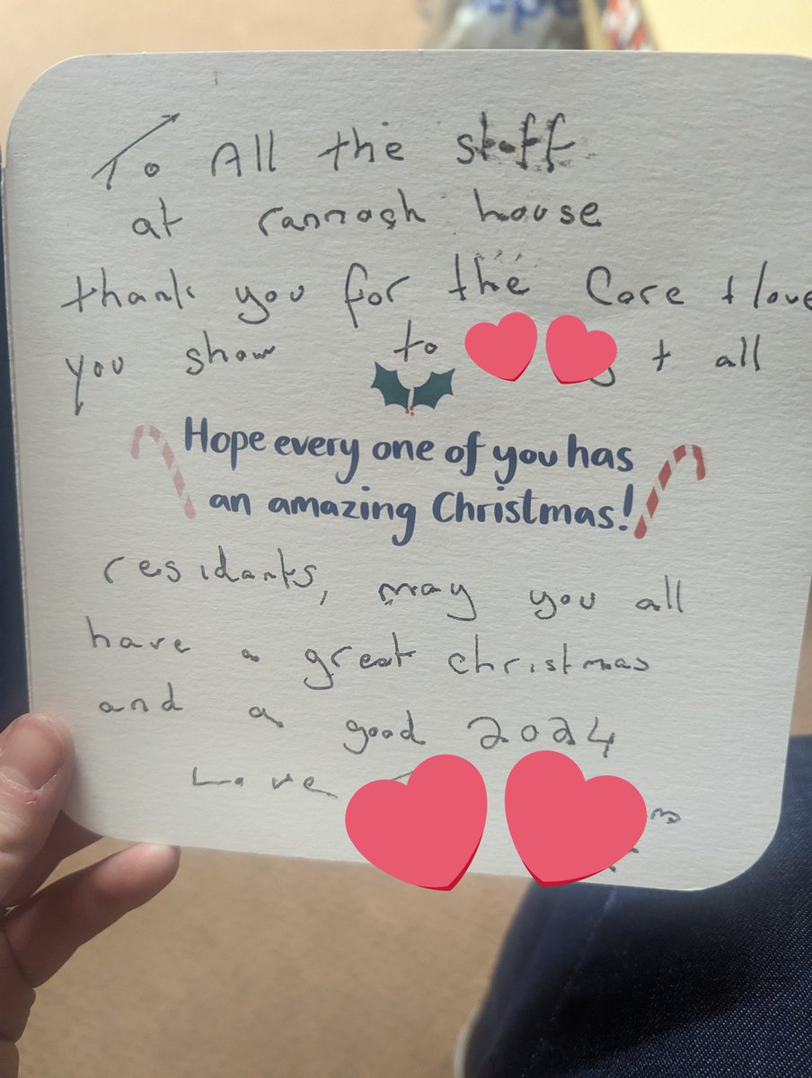 One of the much appreciated many cards we have received from our service users families this year. We truly have the best people to support & feel grateful for them every day. Always nice to see this recognised though! 🥰 #socialcare #xmas2023