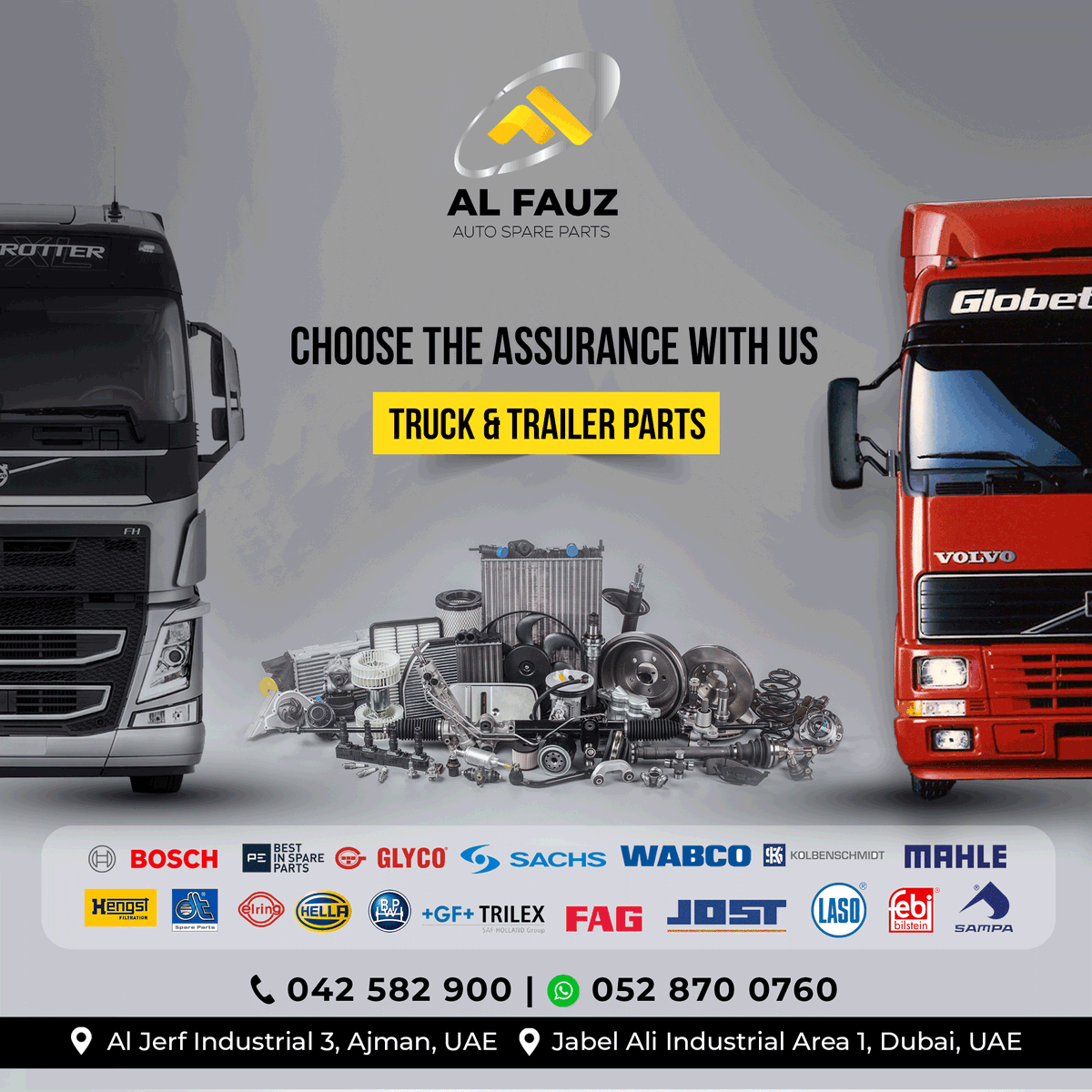 AlfauzAuto's tweet image. Al Fauz provides exceptional truck and trailer parts for your travel needs. Select assurance over quality.
Contact us for more info-
📷 +971 42582900
📷 wa.me/971528700760
📷 alfauzauto.com
#volvotrucks #premiumparts #fhfmtruckparts #qualityspareparts #dubaitrucking