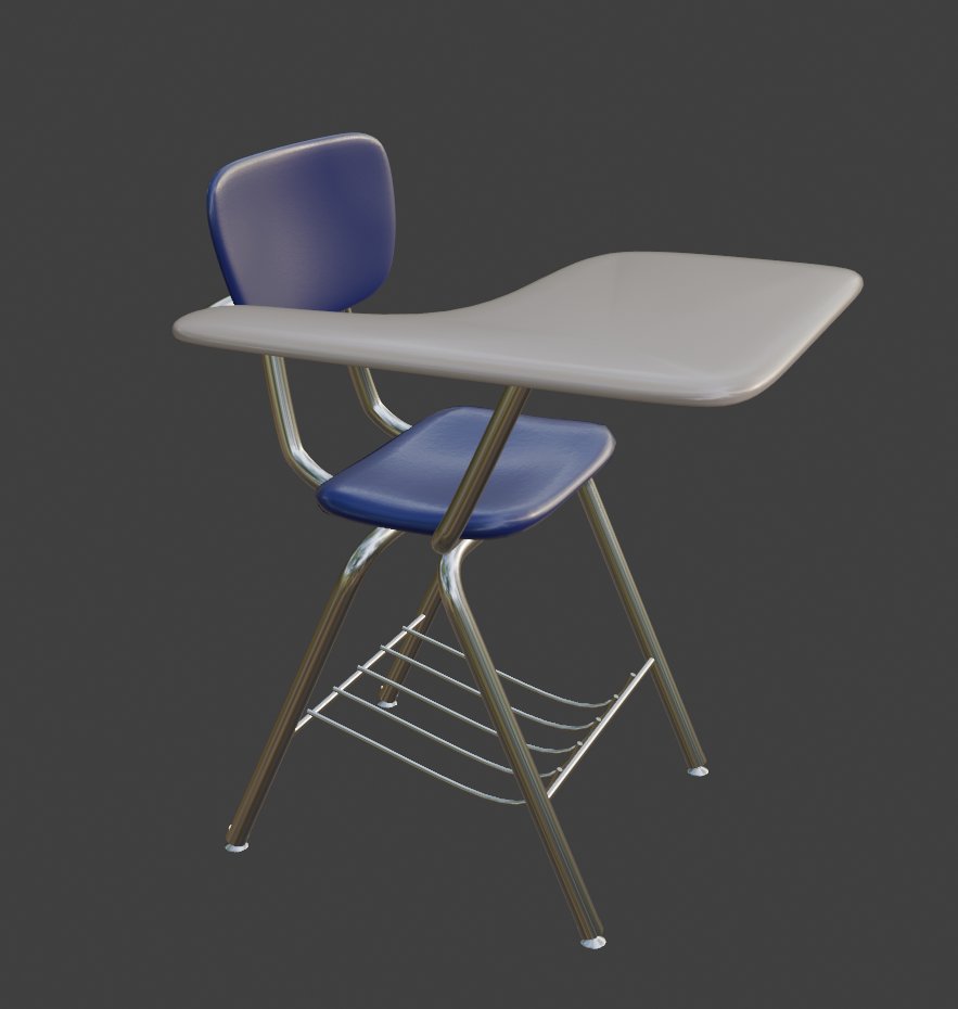 im not sure what forces granted me the focus to randomly model a school desk in one sitting but here it is