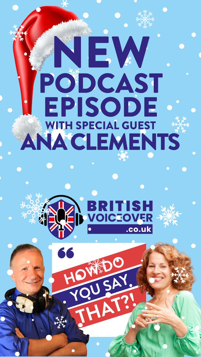 Ana Clements Voice (@anaclements) on Twitter photo The How Do You Say That?! Podcast #HDYST Christmas Episode is OUT TODAY
I had a wonderful time with <a href="/MarkRyesMedia/">Mark Ryes BritishVoiceover.co.uk</a> and <a href="/samanthaboffin/">samanthaboffin</a> who really know how to entertain. Thank you for having me 🌟
Take a listen: shorturl.at/cnsK3 available everywhere
Merry Christmas! The How Do You Say That?! Podcast #HDYST Christmas Episode is OUT TODAY
I had a wonderful time with <a href="/MarkRyesMedia/">Mark Ryes BritishVoiceover.co.uk</a> and <a href="/samanthaboffin/">samanthaboffin</a> who really know how to entertain. Thank you for having me 🌟
Take a listen: shorturl.at/cnsK3 available everywhere
Merry Christmas!