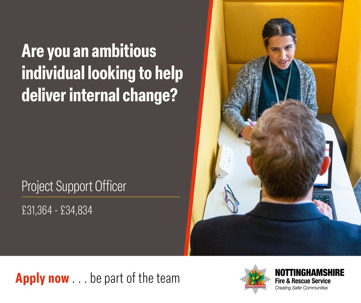 We are looking for a Project Support Officer to help deliver internal change. You will have the unique opportunity to work across all areas of the Service to support stakeholders in providing an effective service to our community. itrentlive.notts-fire.gov.uk/tlive_webrecru…