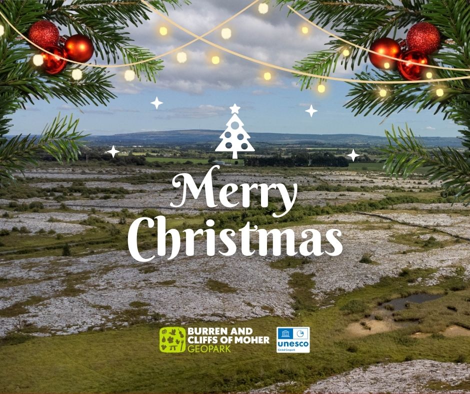 As we sign off for the Christmas break, we'd like to wish everyone a Very Merry Christmas. We look forward seeing you all in 2024. @ClareTourism @visitBurren #visittheburren #visitclare #Geopark #MerryChristmas #holidayseason