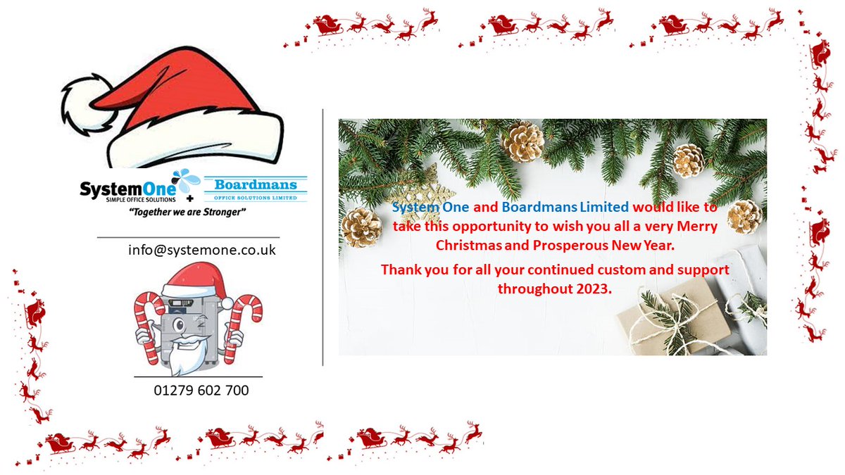 Wishing you all a very Merry Christmas and a wonderful New Year from all <a href="/systemone_ltd/">SystemOneLtd</a> 
#christmas #newyear #systemone