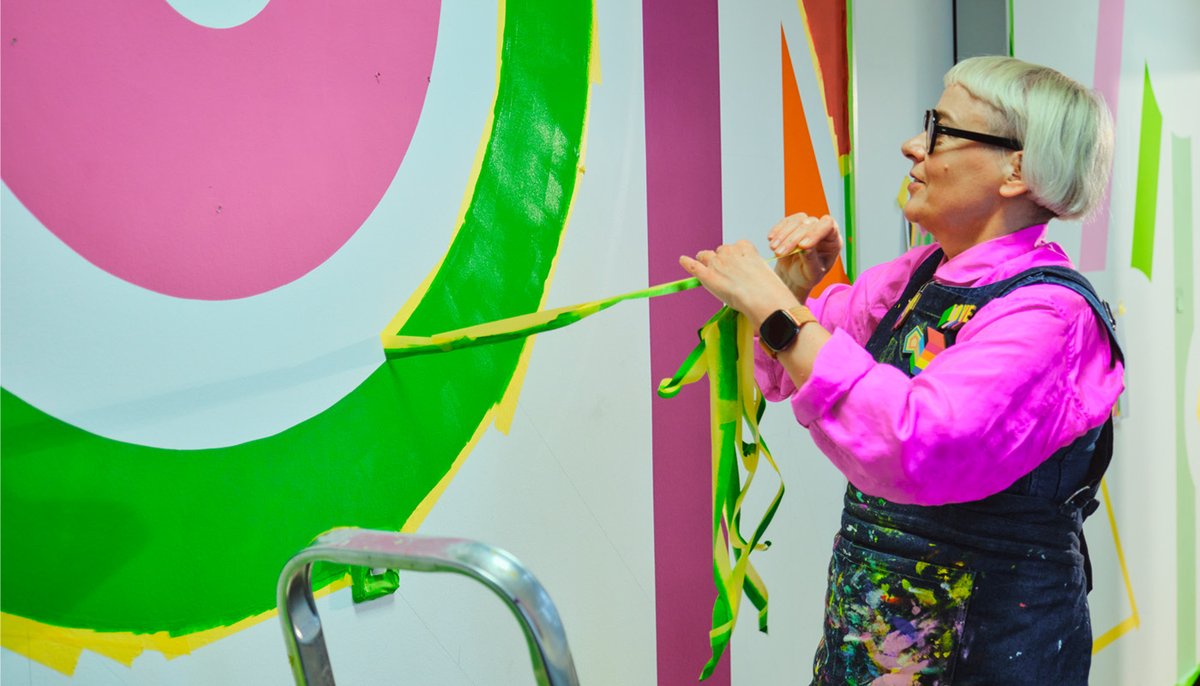 See how artist @MoragMyerscough used her creative genius to add some BIG LOVE to the walls of our MINI headquarters. Get a behind the scenes peek at her work in action as well as a glimpse into what philosophies fuel her work at bit.ly/3RuFyHr✨