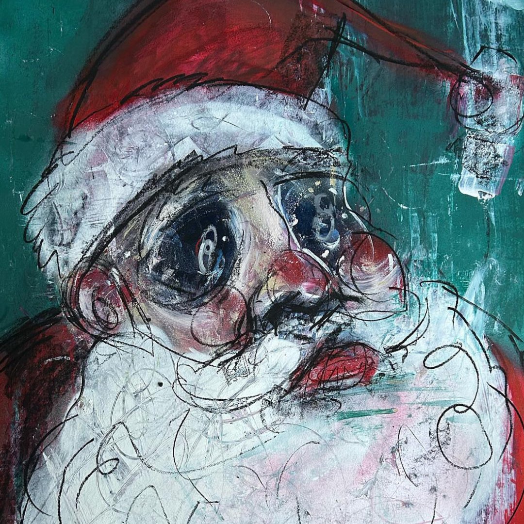 “You better watch out, you better not cry, you better not pout I’m telling you why...” We love Lee Ellis’s avant-garde take on Father Christmas! #LeeEllis #Art #Artist #Christmas