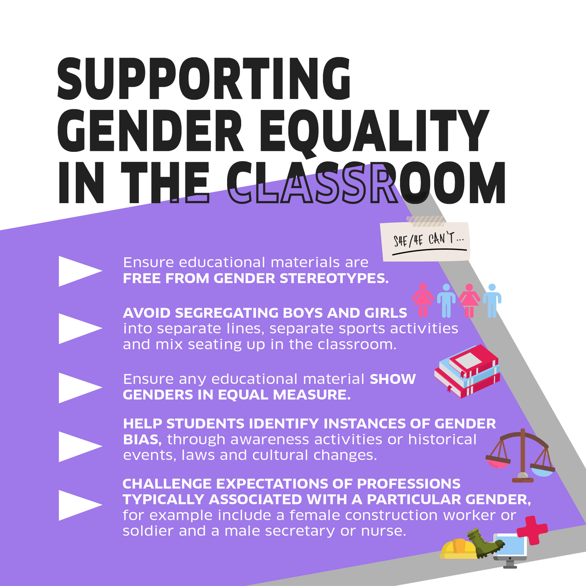 TheTalkOrg's tweet image. Let’s Talk Gender Equality 🧑👩👨

Education is about inclusion, respect, and celebrating every unique identity that walks into the classroom. Here are some ways you can promote gender equality in your classroom 🤝⁠