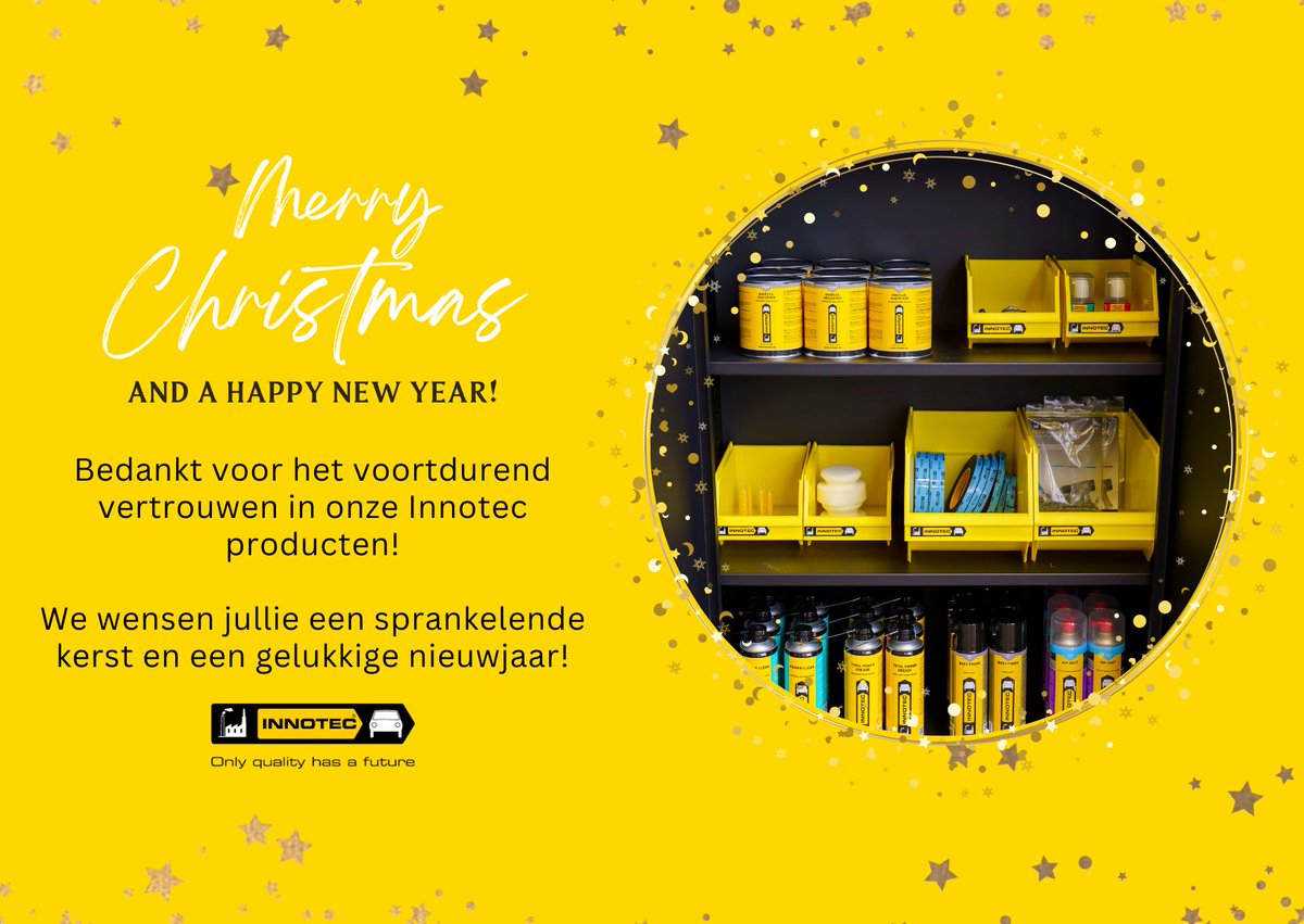💛🖤Namens het hele Innotec team willen wij jullie hartelijk bedanken voor het vertrouwen in onze producten. We kijken ernaar uit om komend jaar samen met jullie verder te groeien. Wij wensen jullie en jullie dierbaren een stralende kerst en een gelukkig nieuwjaar!