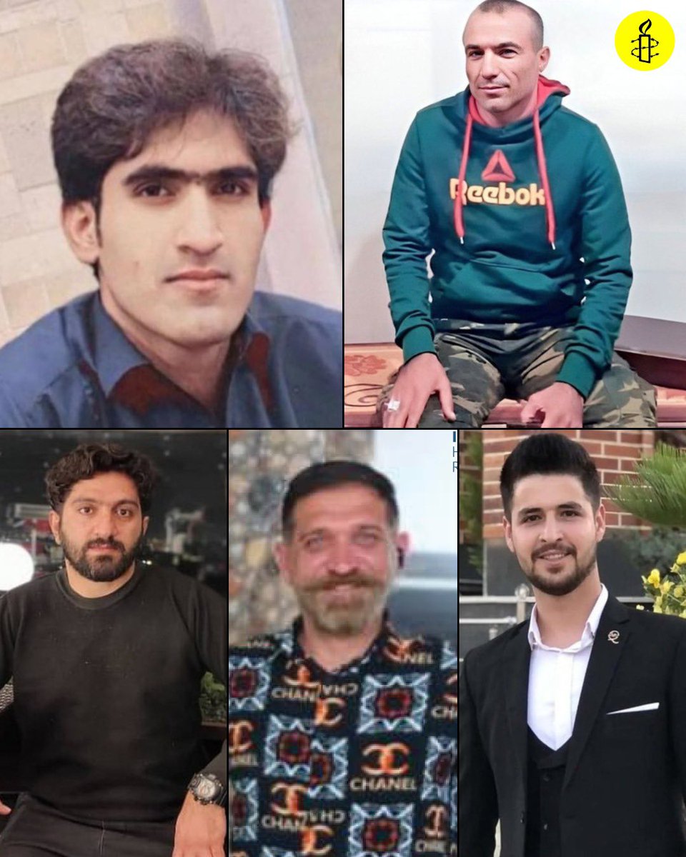 At least 5 people are under death sentences & at grave risk of execution after unfair trials in relation to Iran's last year protests.
Please be their voice.
Their lives are in danger.

#Manouchehr_MehmanNavaz, #MansourDahmardeh, #MohammadGhobadlou, #MojahedKourkouri, #RezaRasaei