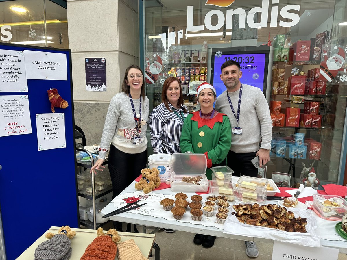 Inclusion Health Team in @stjamesdublin fundraising today to provide essential and comfort items to our inpatients for throughout the year. All donations much appreciated! pay.sumup.com/b2c/Q6ENRKSF?u…