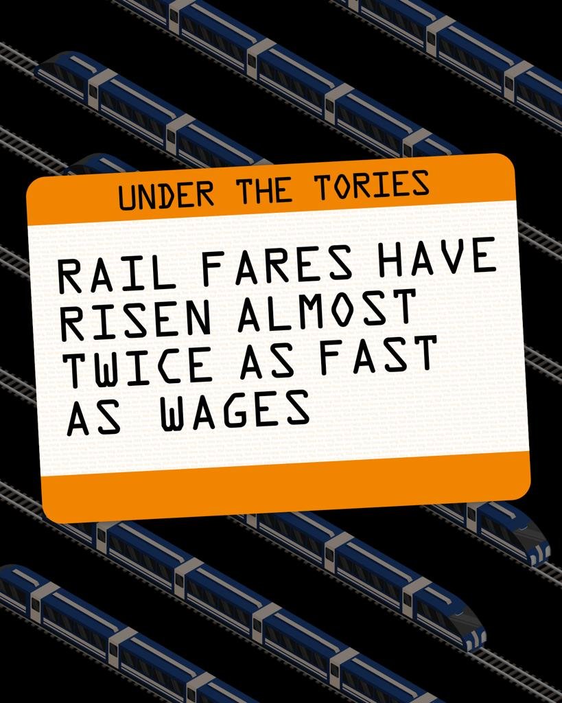 🚨BREAKING: The Tories have just announced another brutal bumper rise in rail fares. With passengers facing record delays and cancellations and delays, this is an insult to millions. Labour will reform our broken railways and finally put passengers first.