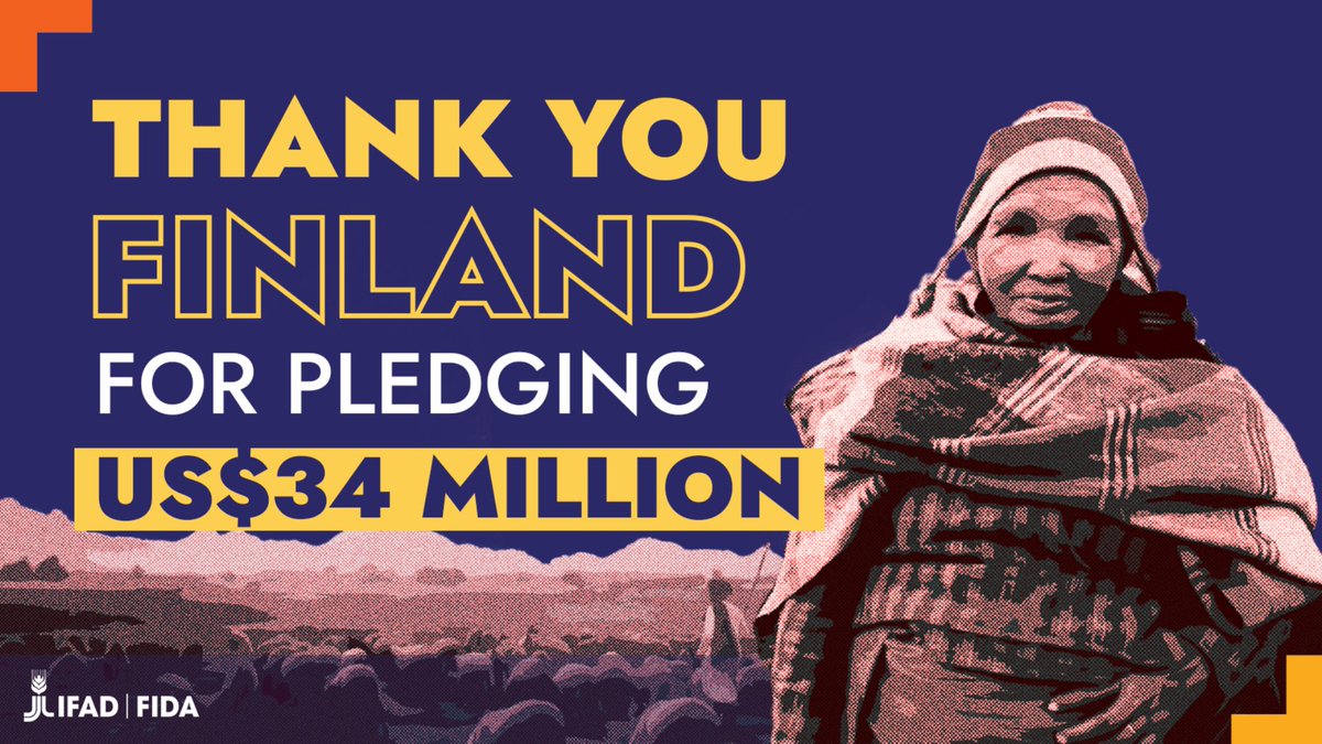THANK YOU #Finland for your generous pledge to IFAD  🇫🇮

Your support allows us to continue pursuing our shared vision of a world without poverty and hunger.