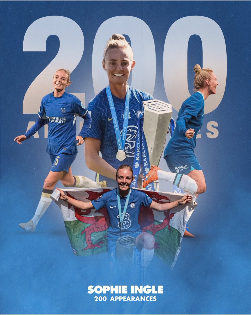 Proud to have reached 200 appearances for @chelseafcw 💙 I feel honoured that I have been able to call this place home for so many years and I hope there are many more special moments ahead for us as a team. Thank you to the fans as always. Signing off now for 2023 on a high🎄