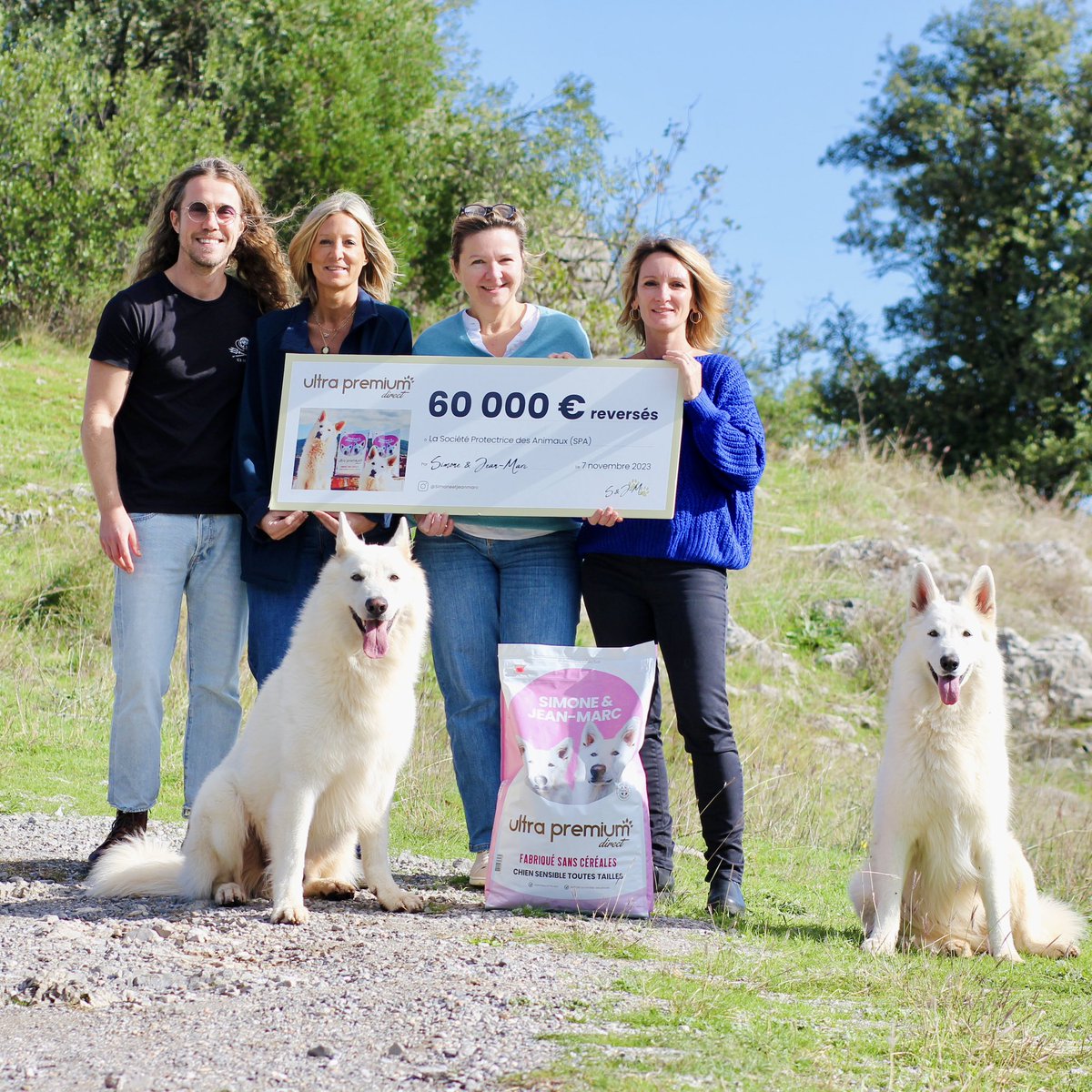 60 000€ pour la @SPA_Officiel 🎁🎄 Bravo mes chiens #SimoneetJeanmarc fier de vous ❤️