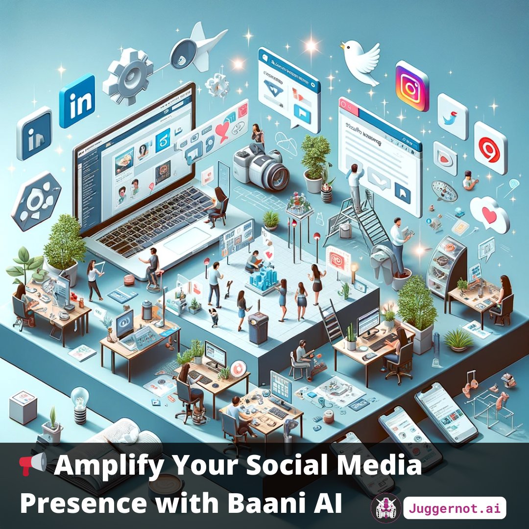 JuggernotAI's tweet image. 🤖 Meet Baani: Your AI-powered Social Media Sidekick! 

🔥 Idea to Content in a Snap
🌈 Stunning Graphics Instantly
🌐 Post Everywhere with One Click

👉 Learn more: youtube.com/watch?v=Tp95Qk…

#AIForMarketing #SocialMediaSimplified #InnovativeContent