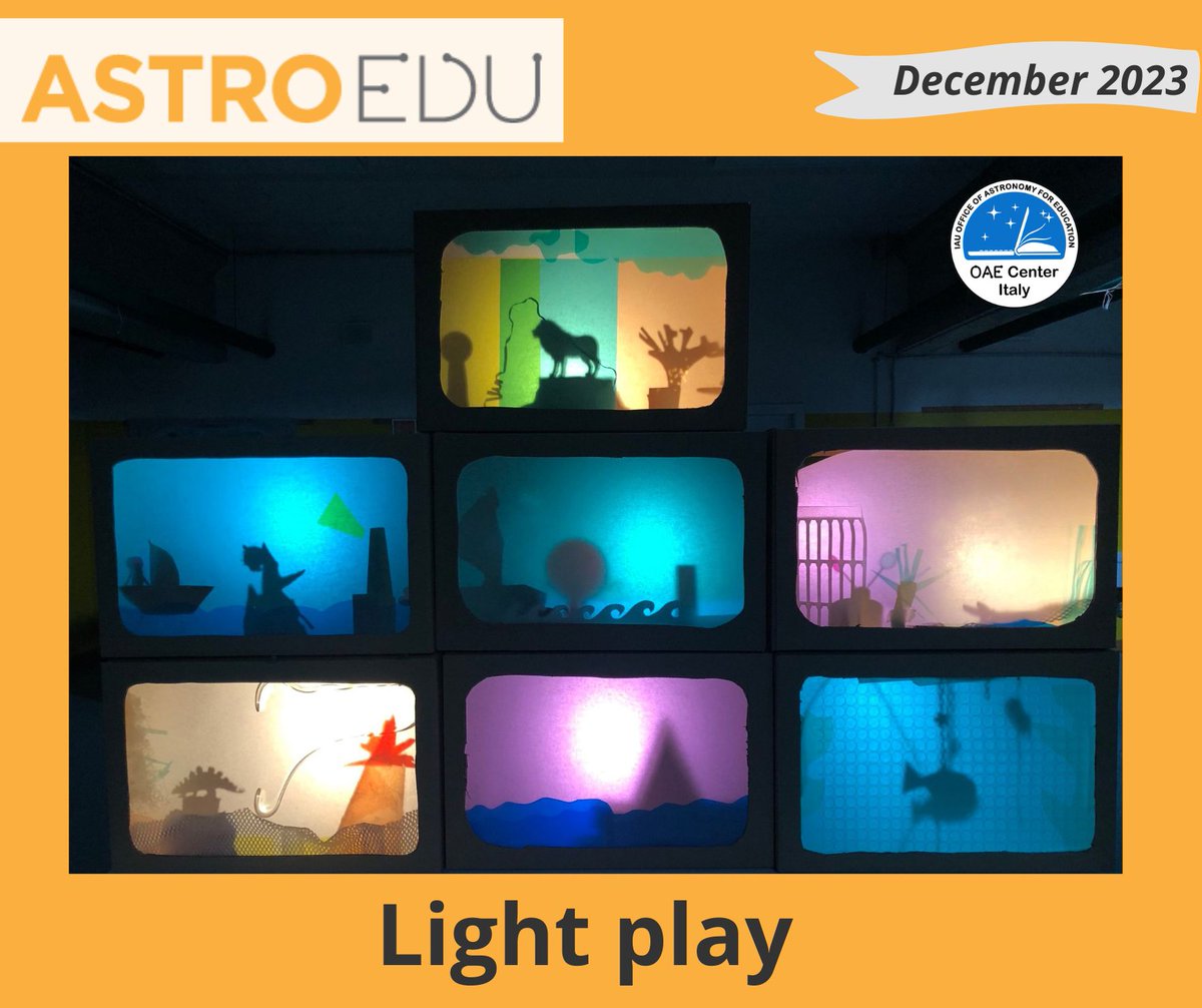 Are you ready to play with light? In this educational activity from Italy, younger students can create their light sculptures as a part of a collective artwork and experiment the  interactions of light with different objects astroedu.iau.org/en/activities/…