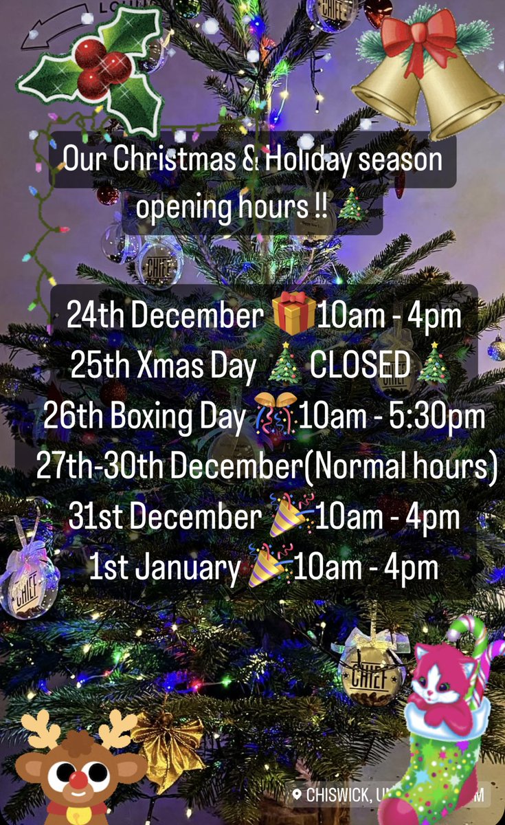 We hope to see you over the Holiday season ! 🎄💫🎉 #chiswick #turnhamgreen #westlondon