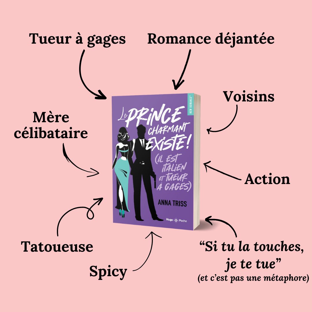 J'ai le plaisir de vous dévoiler les couvertures poche de Le prince charmant existe ! (Il est italien et tueur à gages) et sa suite AFM qui paraîtront chez <a href="/HugoNewRomance/">Hugo New Romance</a> en 2024, ainsi que le résumé et les tropes.
Vous les trouverez partout en librairie en avril et en juillet.