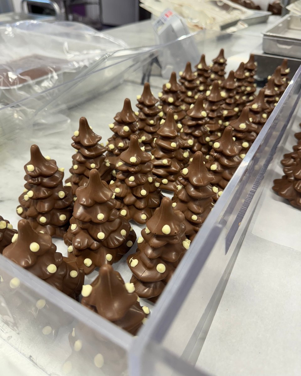 Our chocolate making team are very busy in production making sure there's plenty of Christmas trees to go round 🎄 Available in The Cadbury World shop while stocks last 💜