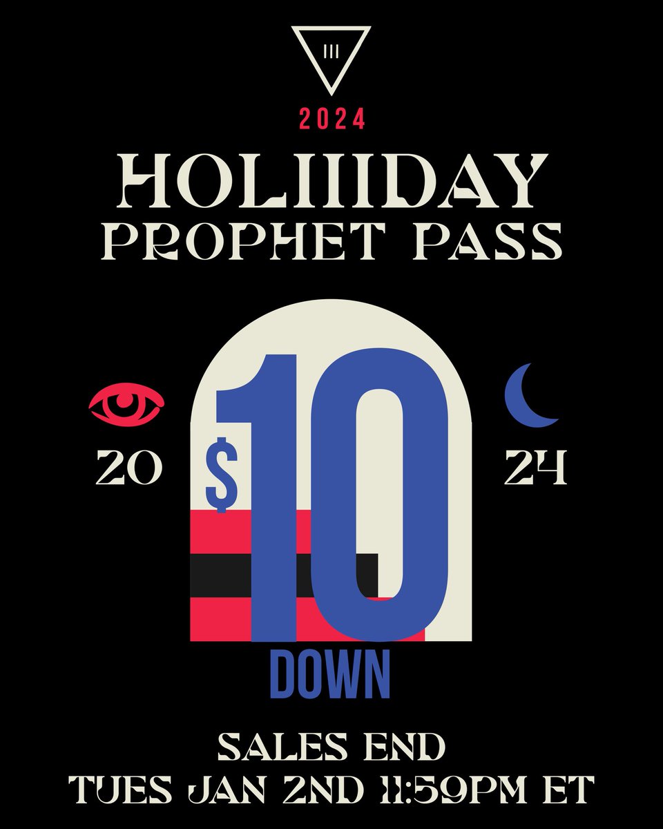 HAPPY HOLIIIDAYS 🎁 The Prophet portal is open and tix for III Points 2024 are available for just $10 down - secure your passes for next year’s festival and receive a free piece of merch on us 🫶🏼