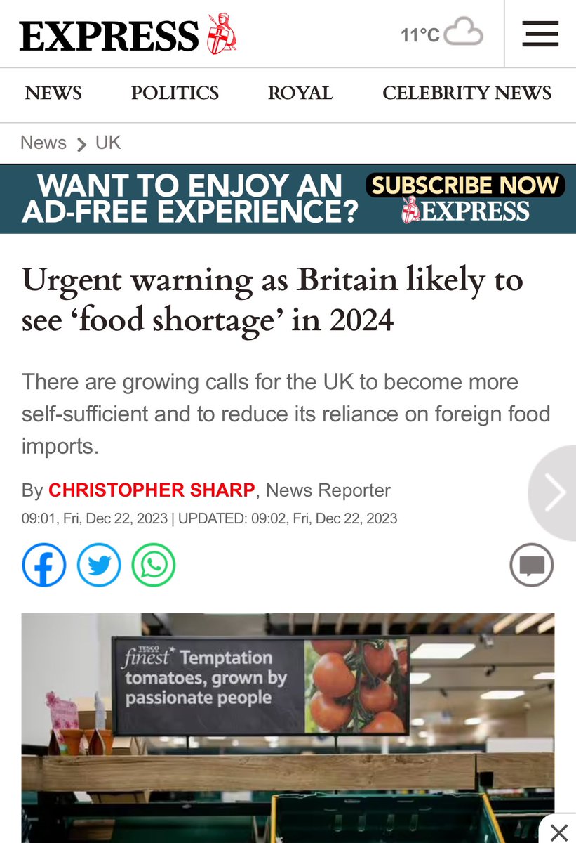 Why do think this govt having put agriculture and trade through massive #brexit shocks chose to only do #foodsecurity report every three years. 

Now that #foodshortages are about to worsen significantly they have no up to date data on food production which has collapsed thanks…