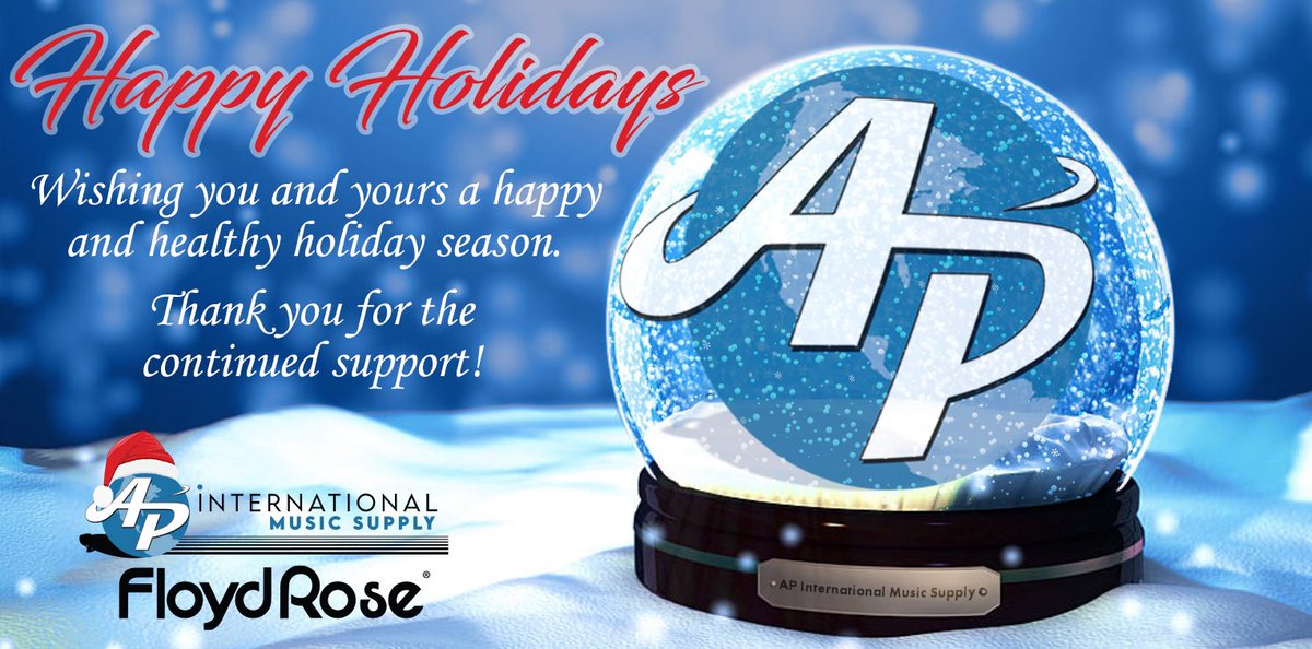 Wishing you and yours a very Happy Holidays! Thank you for your continued support! From all of us at AP International and Floyd Rose! See you in the New Year! ❄️ 🎸 #happyholidays #apinternational #floydrose