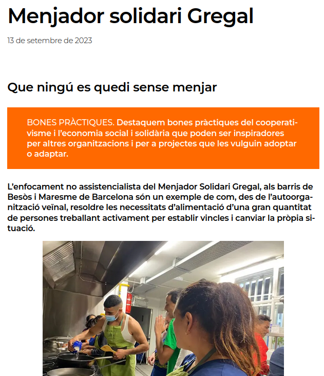 #BonesPràctiques
Ningú sense menjar, vincles comunitaris, autoorganització veïnal
🥗🍲🍎🤝
El <a href="/MenjadorGregal/">Gregal</a>, als barris de Besòs i Maresme de Barcelona, exemple de com resoldre les  necessitats d’alimentació de moltes persones des de l'autoorganització.
ateneubnord.cat/menjador-solid…