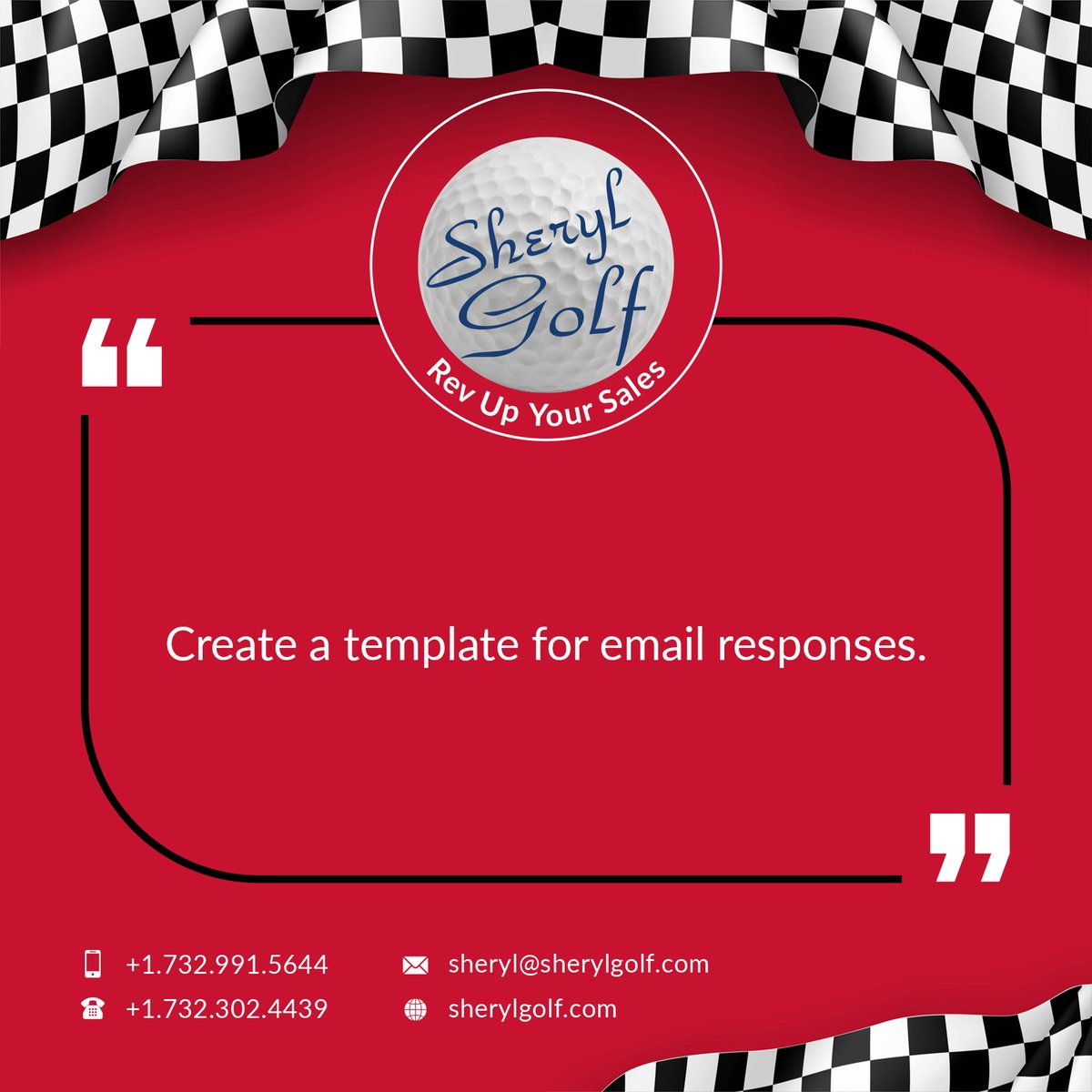 sherylgolf's tweet image. Rev Up Your Sales and boost your business with these daily quotes from SherylGolf.

#day338 #day365 #1year #quote #boostyourbusiness #adviceoftheday #tips #revupyoursales #sherylgolf #connect #share #daily #success #january