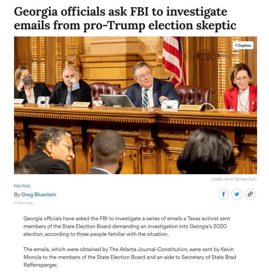 Looks like the peeping tom <a href="/KevinMoncla/">Kevin Moncla</a> and his buddy Rossi might be put under a microscope from making threats and trying to sowing doubt in our elections. 

They should also investigate their whole election denying crew. <a href="/GAballots/">David Cross</a>, <a href="/VoterGA/">Garland Favorito</a>, <a href="/mad_liberals/">Mad Liberals</a>
and <a href="/WarTornTrump/">WarTornTrump</a>