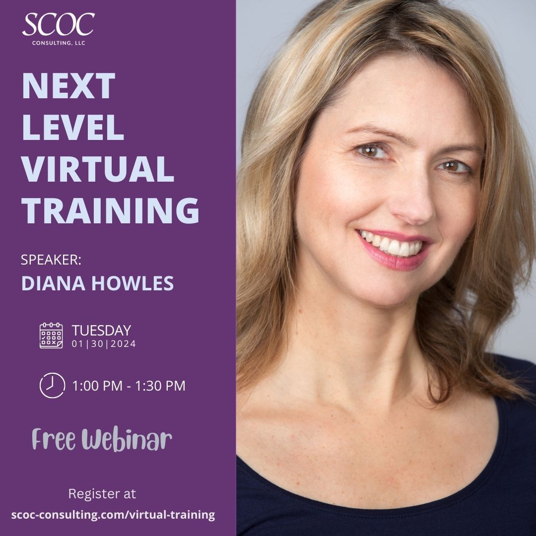 🌐✨ Join 'The Next Level Virtual Training' and discover innovative strategies to captivate your online audience. 📌 Mark your calendars! Date: January 30 🕒 Time: 1:00 PM CST 🔗 Sign Up: scoc-consulting.com/virtual-traini… #VirtualTraining #freewebinar @DianaHowles