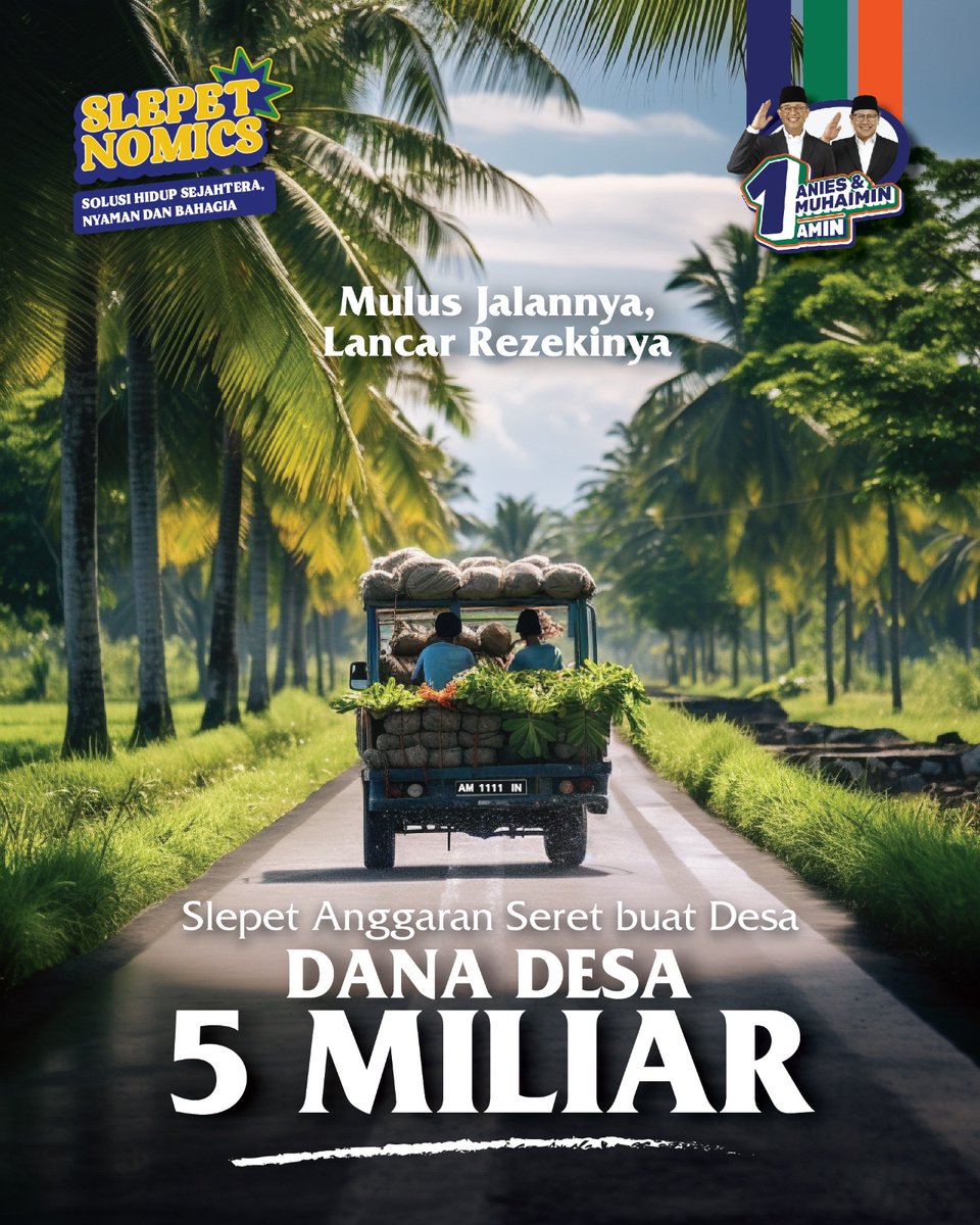 #AniesMuhaimin2024
Bersama AMIN sejahterakan masyarakat desa 
<a href="/DPP_PKB/">DPP PKB</a> <a href="/cakimiNOW/">A Muhaimin Iskandar</a> <a href="/aniesbaswedan/">Anies Rasyid Baswedan</a>

#SlepetAjaGus
#SlepetNomic
#AniesMuhaimin2024