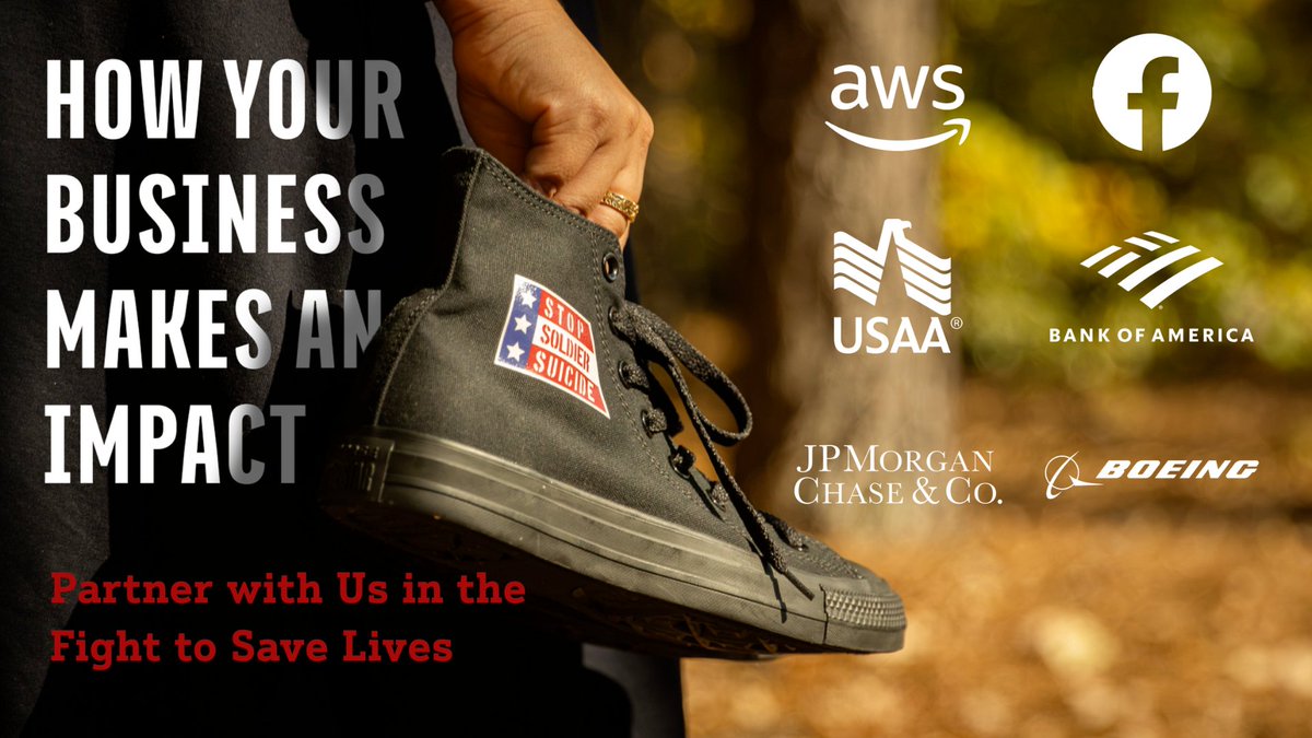 We're grateful for all of our corporate partners who support our mission. Read about our partners and how you can join them: stopsoldiersuicide.org/partners