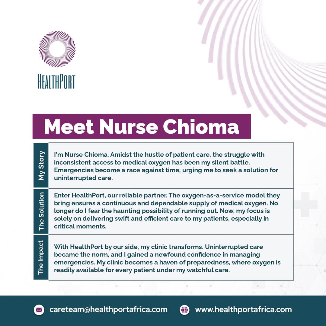 The commitment to oxygen access ensures that the clinic operates seamlessly, contributing to a healthcare landscape where no nurse, including Nurse Chioma, faces the uncertainty of oxygen availability 💙 

#investinoxygen