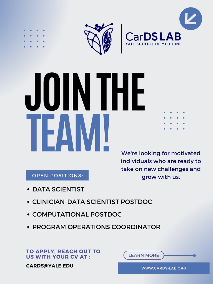 Please consider sharing with your network. Our lab is growing and has many opportunities across the career spectrum. Learn more here: cards-lab.org/join-the-team