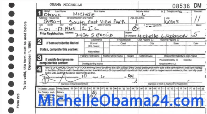 whiterabbitb0t's tweet photo. Michelle Obama registered to vote as a man in 1994 from the state of Illinois. 

Michelle Obama changed her sex in 2008 from male to female, just as her husband @BarackObama was about to receive a presidential nomination from the Democrats.

Here is Michelle Obama’s official voter registration card from 1994 when she registered to vote as a man. The letter M is circled under Sex.

Will he/she become Obama's 4th term as shadow president?

2008 - 1st term
2012 - 2nd term
2020 - 3rd term (Puppet Joe Biden)
2024 - 4th term (Michael/Michelle Obama?) *

*According to Newt Gingrich, there are reports in D.C. that Michelle Obama is planning to run for president in 2024, and she has already begun the process of soft-launching her campaign.

But Michelle identifies herself as "a wife, mother, and dog lover" on her X account.

US government is one GIGANTIC corrupted pedophile child trafficking ring, filled with pathological hypocrite liars with worldwide depopulation plans through mind control, vaccines, blackmail, and absolutely no interest in humanity. 

#JeffreyEpstein #EpsteinClientList #EpsteinFlightLogs 

$NATI 👁️ #IlluminatiCoin 🦉@RealAlexJones 
Join us to expose all corruption: https://t.co/mu3Fif0RNs