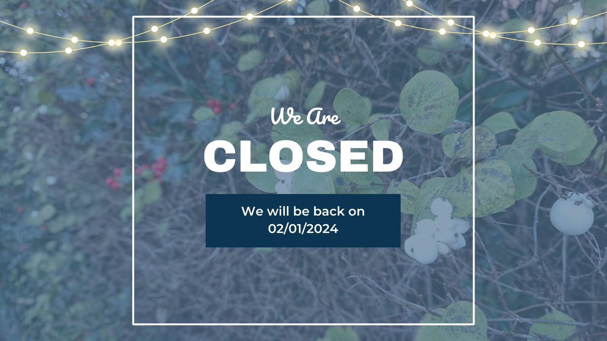 We are now closed! 🎄 We hope you all have a lovely #Christmas, and we will see you in the #newyear on the 2nd! #xmas #xmas2023 #happychristmas #happynewyear