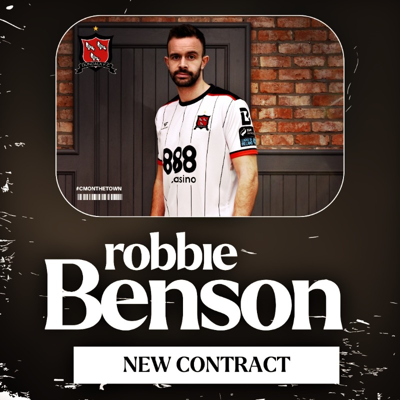 DundalkFC's tweet photo. Bob's back for another year!!
โ๐ผ We are delighted to announce that Robbie Benson has signed a new contract with the club.
#CmonTheTown