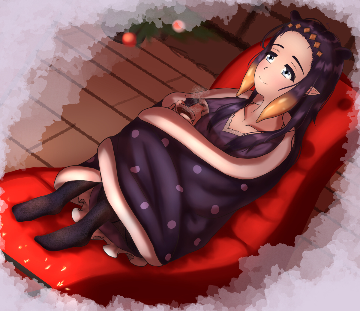 Chip_Cheap's tweet photo. Comfy Inya (being consumed by a piranha plant blankie)
#inART (1/1) https://t.co/JlAsSEURO5