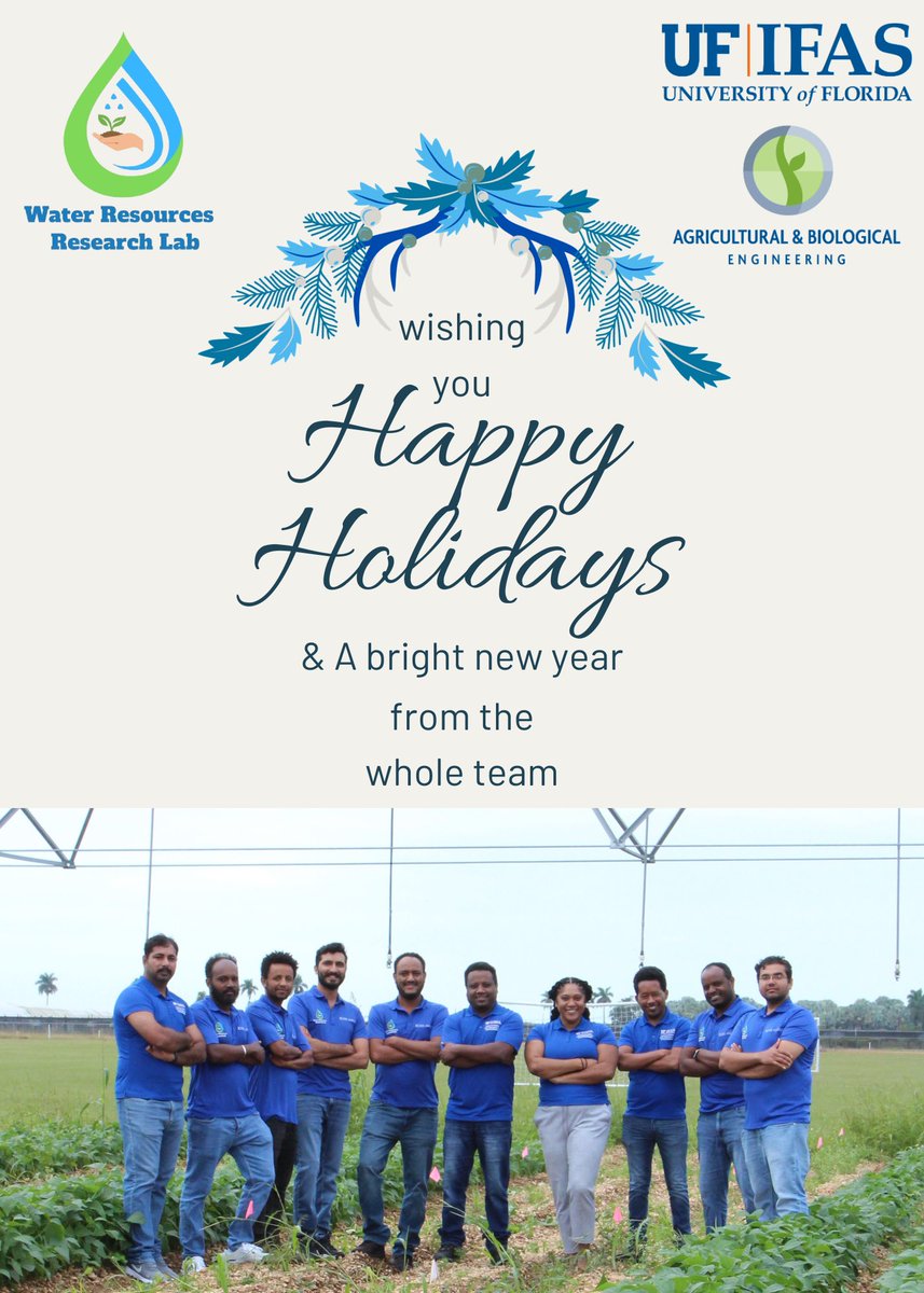 Muhammad Sohail Waqas (P. Eng.) (@sohailwaqasrana) on Twitter photo Water resources research group <a href="/haimwater/">Haimanote Bayabil</a> would like to extend warmest greetings to you and your loved ones for a cheerful and healthy holiday season!
<a href="/UFTropical/">UF IFAS Tropical Research and Education Center</a> <a href="/UF_ABE/">UF/IFAS Agricultural and Biological Engineering</a>
#holidayseason Water resources research group <a href="/haimwater/">Haimanote Bayabil</a> would like to extend warmest greetings to you and your loved ones for a cheerful and healthy holiday season!
<a href="/UFTropical/">UF IFAS Tropical Research and Education Center</a> <a href="/UF_ABE/">UF/IFAS Agricultural and Biological Engineering</a>
#holidayseason