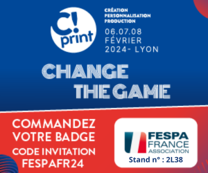 | ÉVÉNEMENT : RDV sur le salon C!Print à Lyon ! |
Retrouvez nous au Stand n° 2L38 du 6 au 8 février 2024 sur le salon C!Print Lyon.

🔗 Commandez votre badge gratuit avec le code FESPAFR24 : salon-cprint.com/commande-de-ba…