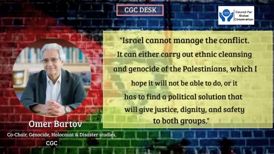 On a political solution.

#CGCDesk #OmerBartov #GazaWar #IsraelPalestine