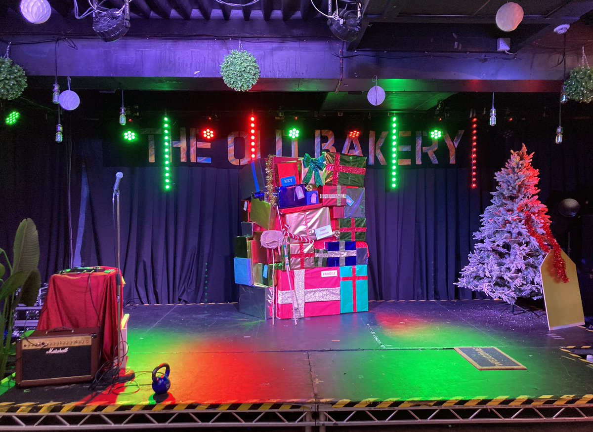 We’re setting up for our last shows of the year <a href="/OldBakeryTruro/">Old Bakery Studios #Truro</a> ! We can’t wait to have some mischief with the audience in #Truro today! 🥳🎉🎄

#jamfirsttheatre #oldbakerystudios #ELFish #Christmascomedy