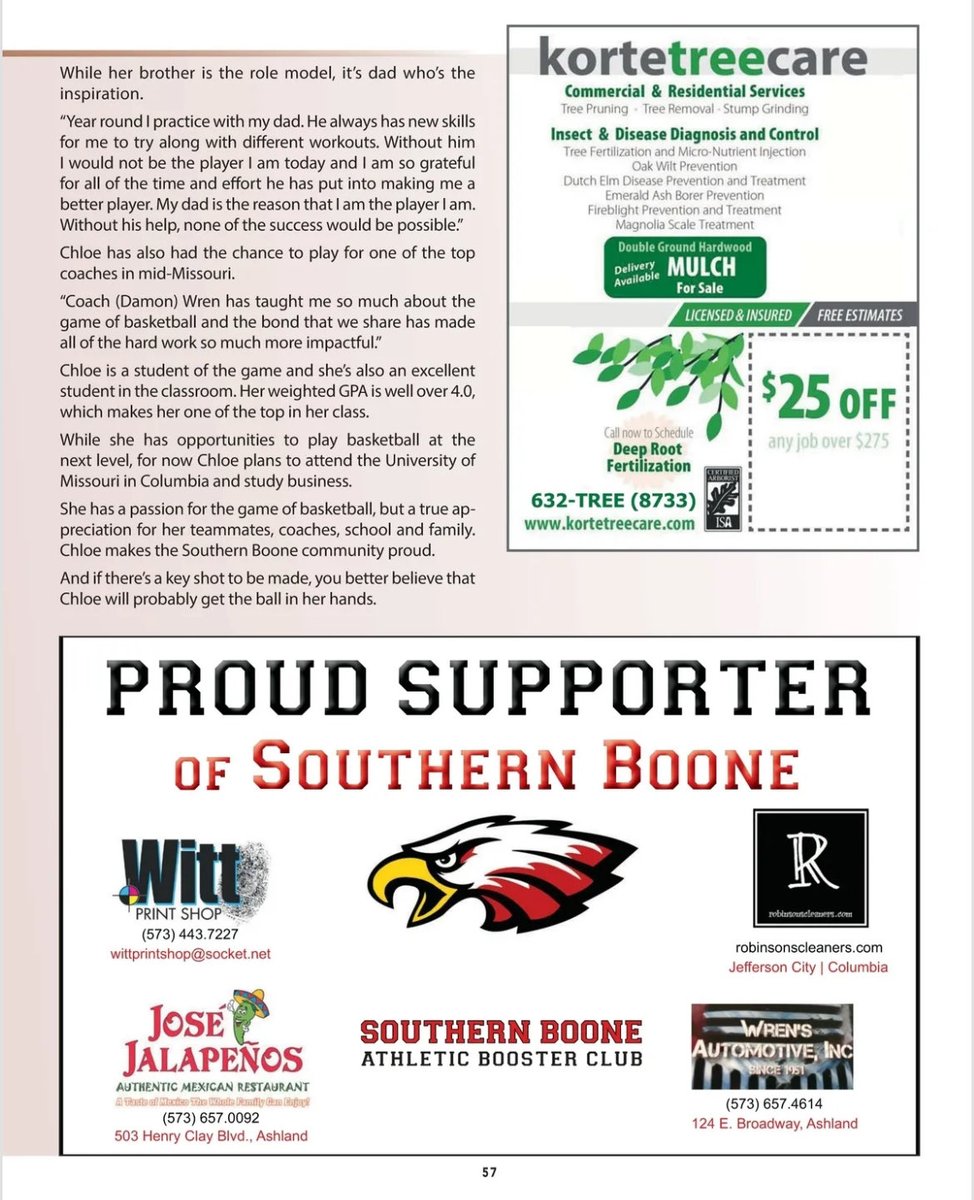 Huge night for Southern Boone sharp shooter, Chloe Bukowsky!  35 points and 7 3’s in 45-43 win over Blair Oaks! Check out the story on Chloe in the current issue of Mid-Missouri Sports Locker Magazine. ⁦<a href="/sobocosports/">So Bo Co Sports</a>⁩
⁦<a href="/SoBoCoAthletics/">Southern Boone Athletics</a>⁩