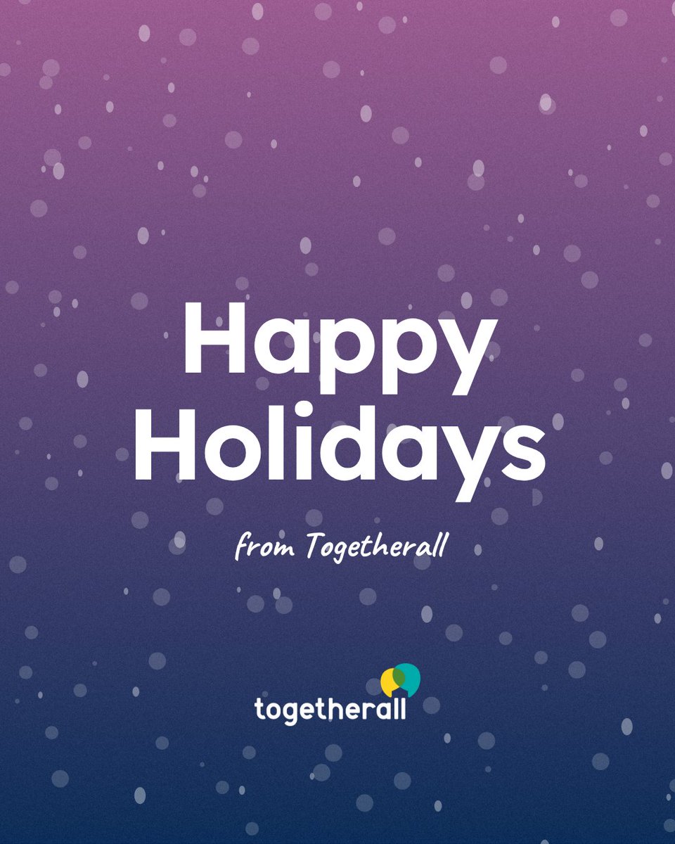 As 2023 draws to a close, we hope everyone in the Togetherall community and beyond is able to have a restful and enjoyable break ❄️ From all of us at Togetherall, we wish you all the best for the holiday season and for 2024 ✨ togetherall.com